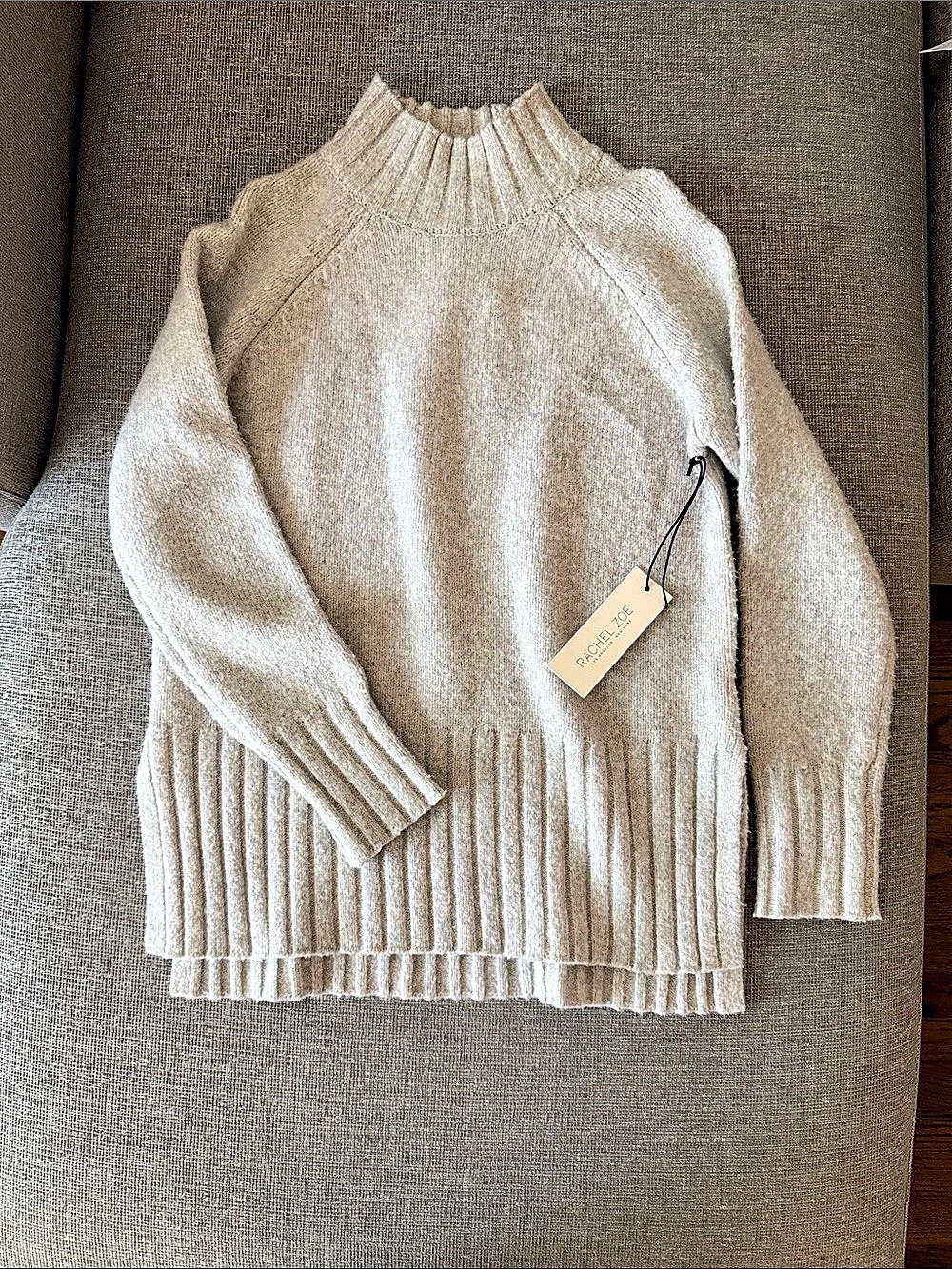Rachel Zoe Ribbed Mock Neck Sweater in grey Size XS NWT